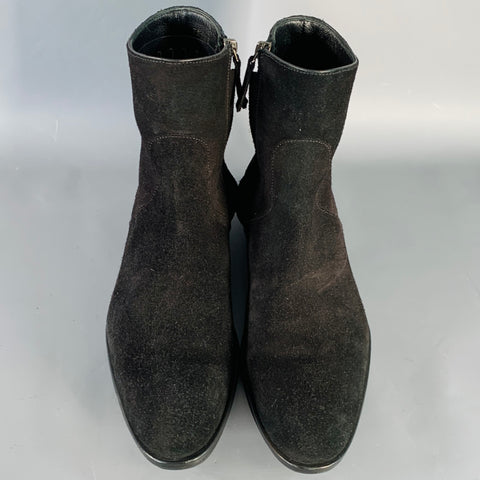 MR. HARE Size 8.5 Trane Black Suede Side Zipper Ankle Boots