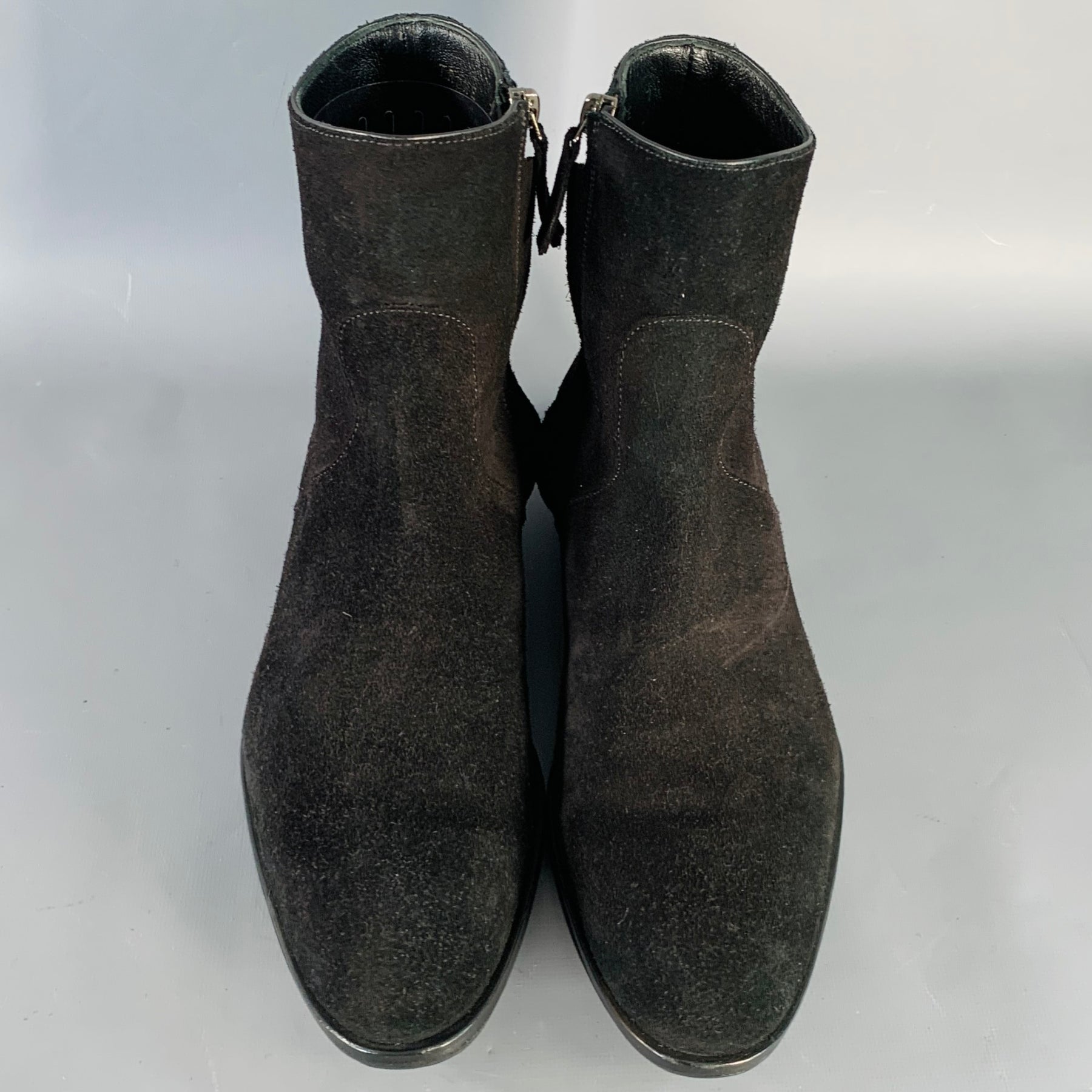 MR. HARE Size 8.5 Trane Black Suede Side Zipper Ankle Boots 