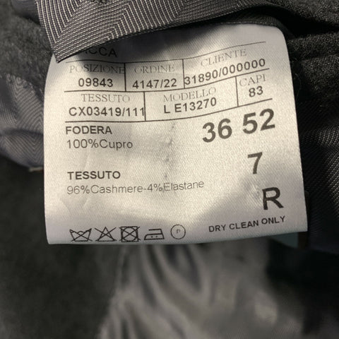 CANALI Chest Size 42 Grey Cashmere Blend Notch Lapel Sport Coat