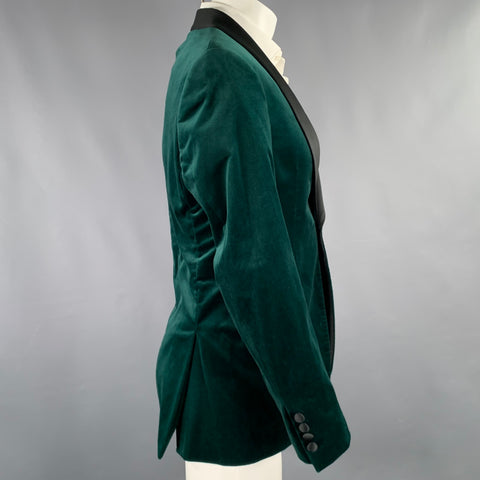 Veste sport TED BAKER taille 40, vert et noir, en mélange de velours et coton
