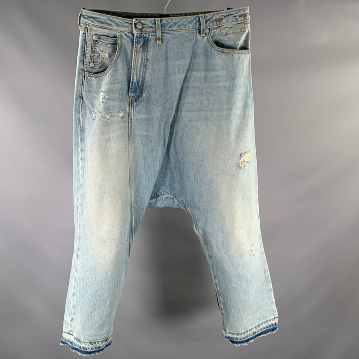 R13 Size 28 SS18 Twister Light Blue Denim Distresed Boyfriend Jeans