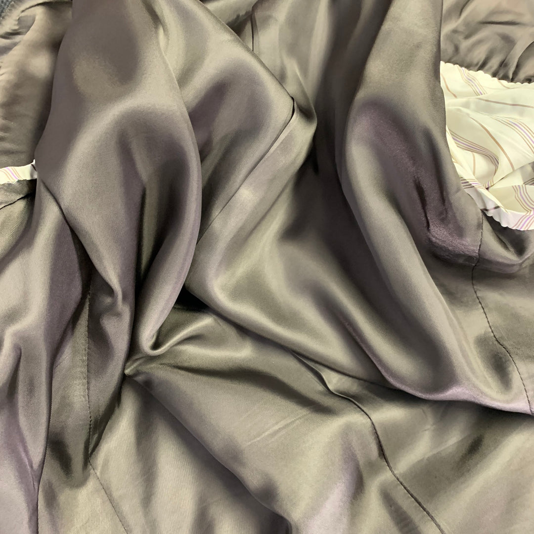 ERMENEGILDO ZEGNA Size 48 Long Grey Charcoal Window Pane Wool Sport Coat