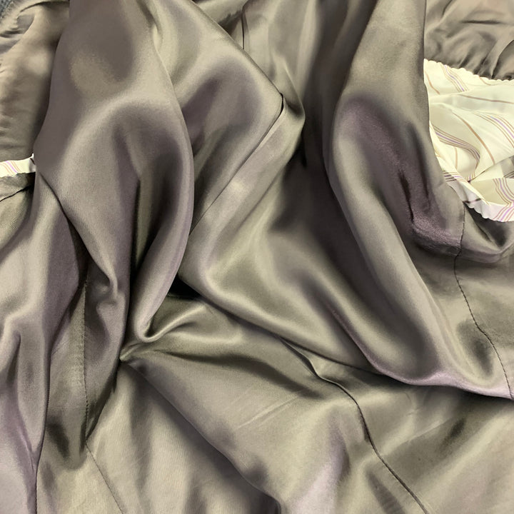 ERMENEGILDO ZEGNA Size 48 Long Grey Charcoal Window Pane Wool Sport Coat