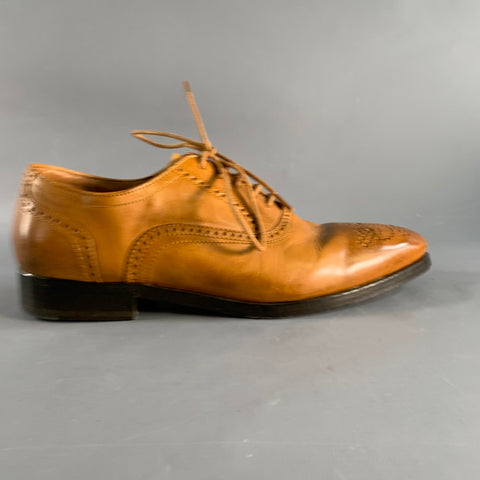 ALLEN EDMONDS Size 7 Tan Perforated Leather Oxford Lace Up Shoes