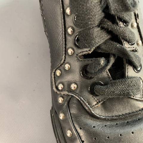 GIVENCHY Size 9 Tyson Black Studded Leather High Top Sneakers
