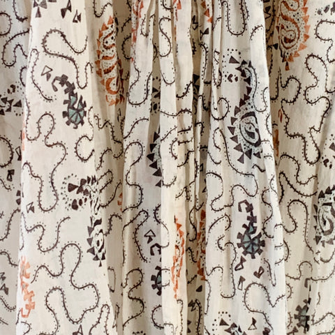 ISABEL MARANT ETOILE Size S White Brown Black Cotton Abstract Strapless Dress