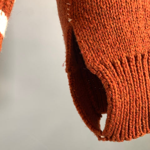 RAF SIMONS FW2016 Size One Size Brown Brick Knitted Wool Buttoned Cardigan