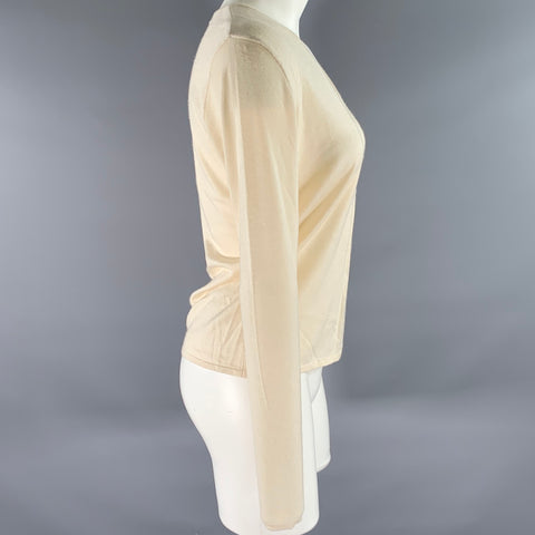 RALPH LAUREN Size L Cream Silk Cashmere Pullover