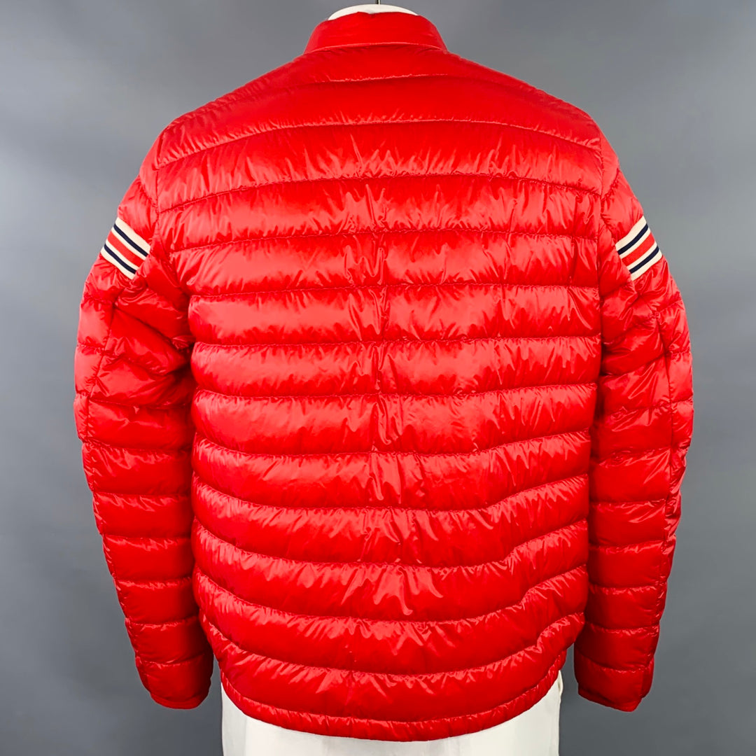 MONCLER Size XXXL Renald Red White Blue Quilted Nylon Jacket