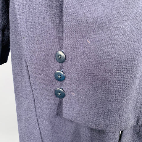 Manteau trapèze KAPITAL taille S en laine mélangée bleu marine