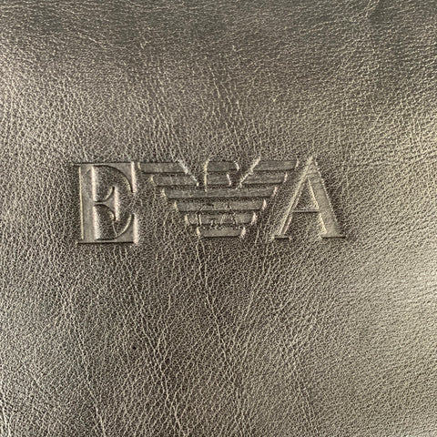 EMPORIO ARMANI Black Leather Briefcase