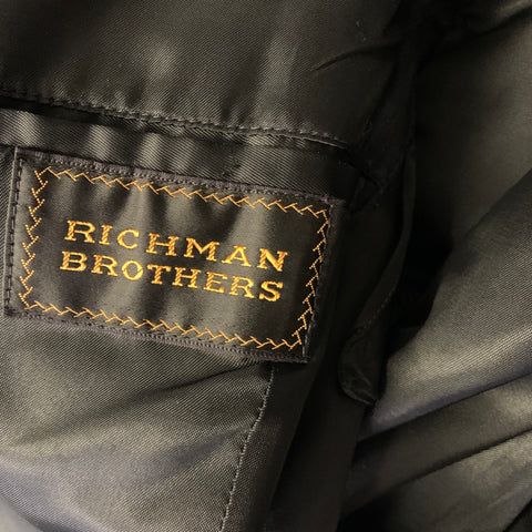 RICHMAN BROTHERS Chest Size 44 Black Wool Blend Tails Sport Coat
