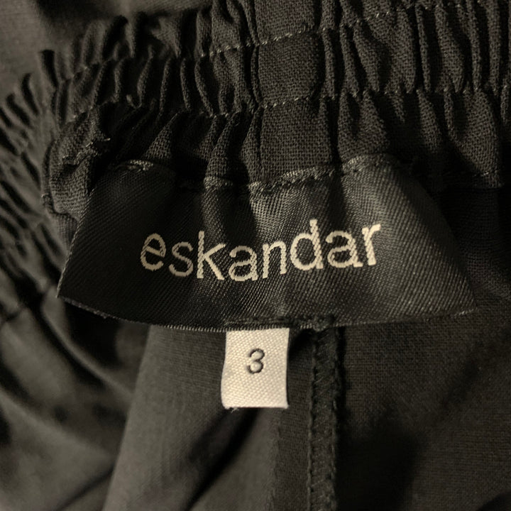 ESKANDAR Size XL Black Wool Elastane Pants
