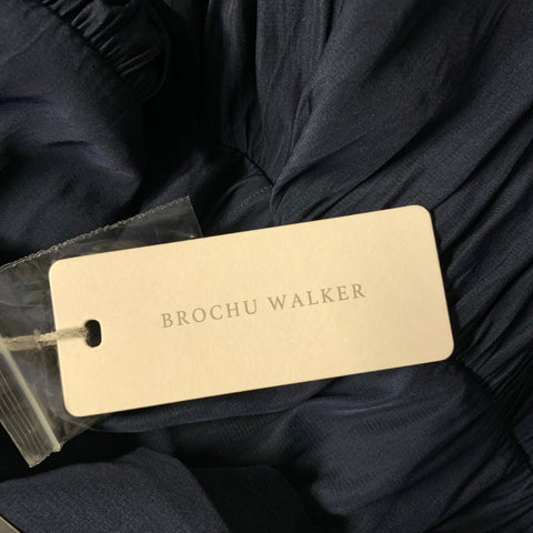 BROCHU WALKER Size XS Navy Polyester Pleated Long Dress