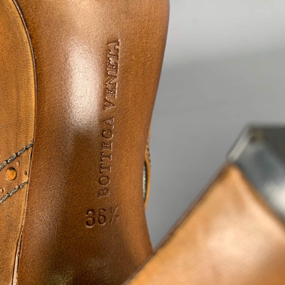 BOTTEGA VENETA Size 6.5 Brown Leather Fringe Pumps
