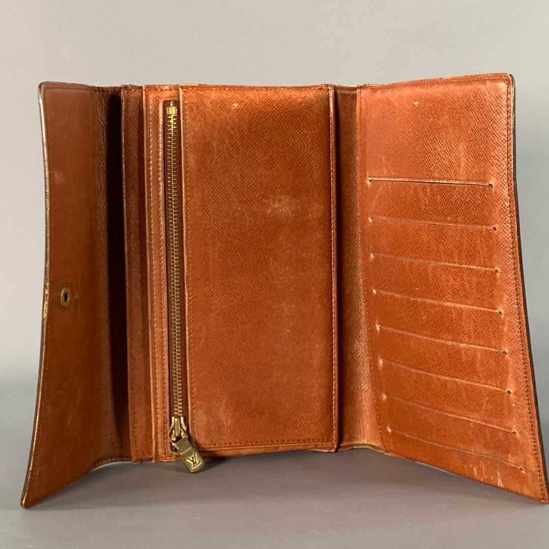 LOUIS VUITTON Brown Brass Monogram Coated Canvas Wallet