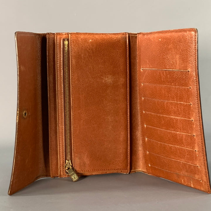 LOUIS VUITTON Brown Brass Monogram Coated Canvas Wallet