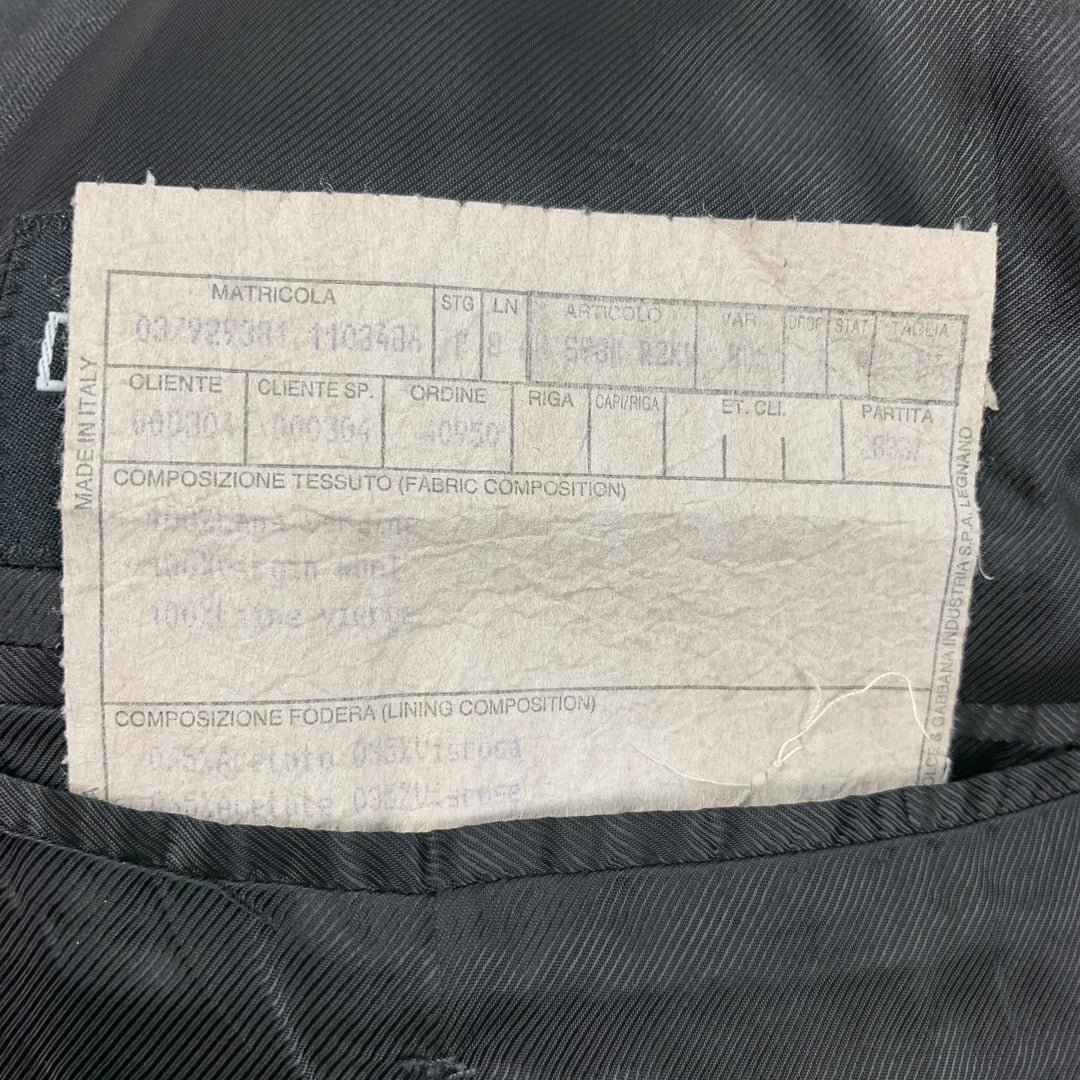 DOLCE &amp; GABBANA Taille 46 Manteau de sport en laine vierge à fines rayures anthracite