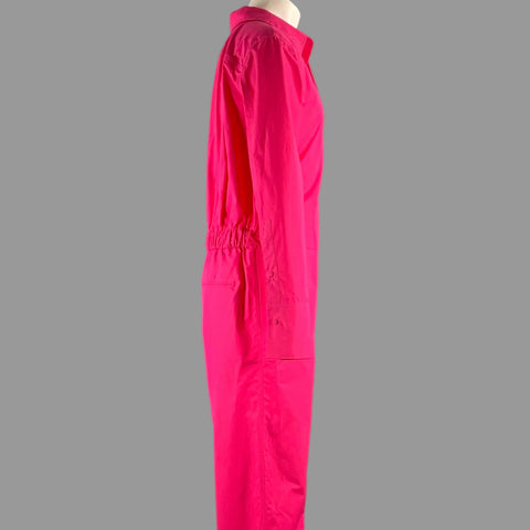 VALENTINO Size S Pink Cotton Hidden Placket Jumpsuit