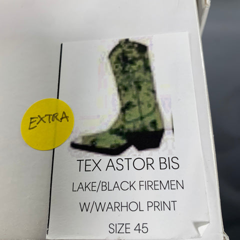 CALVIN KLEIN Size 12.5 Green Black Paint Splatter Leather Knee Length Boots
