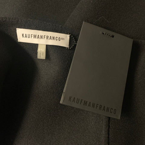 KAUFMAN FRANCO Size 6 Black Crocodile Lamb Leather Shift Cocktail Dress