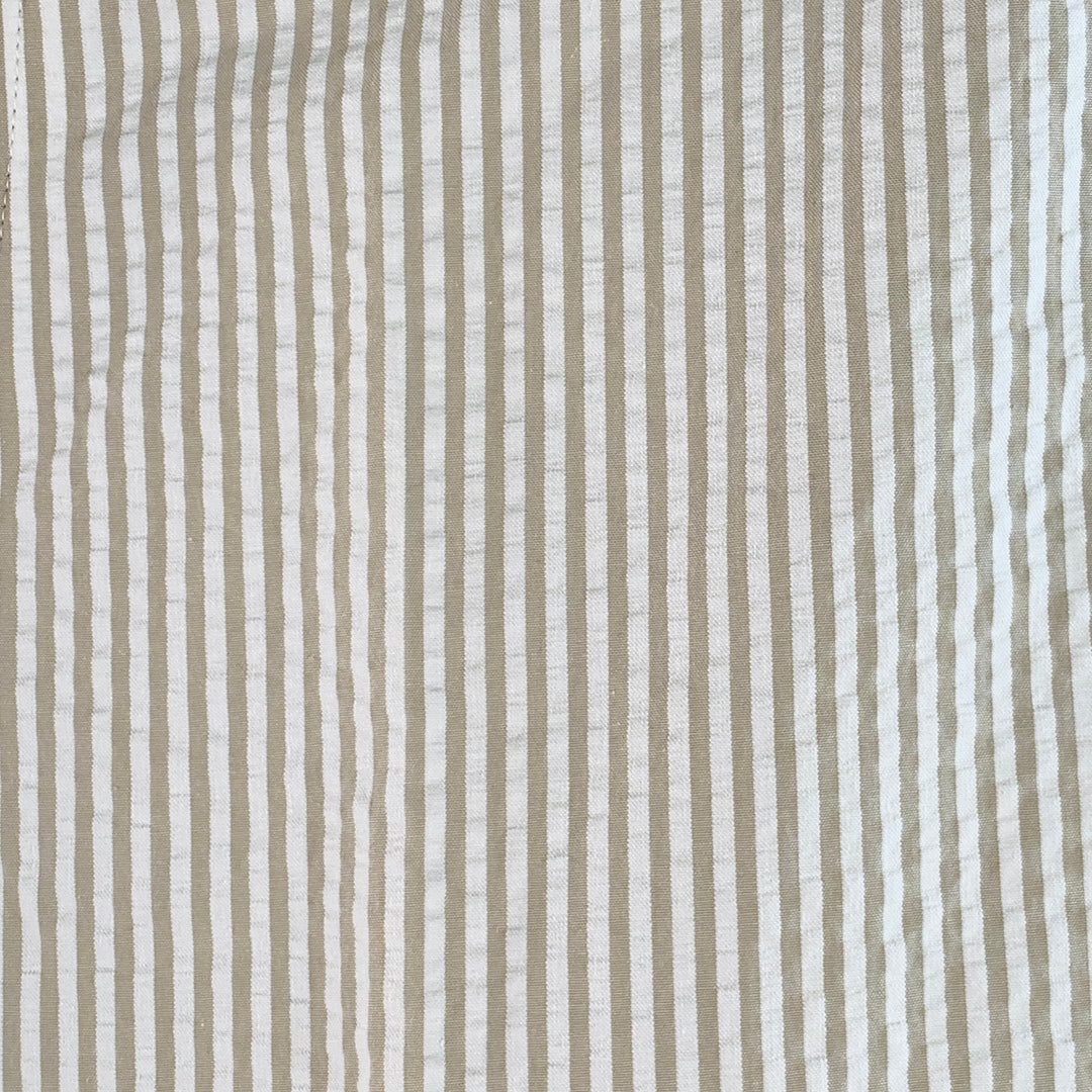 BLACK FLEECE Size 35 Beige White Stripe Cotton Seersucker Button Fly Casual Pants