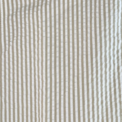 BLACK FLEECE Size 35 Beige White Stripe Cotton Seersucker Button Fly Casual Pants