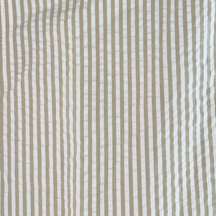 BLACK FLEECE Size 35 Beige White Stripe Cotton Seersucker Button Fly Casual Pants