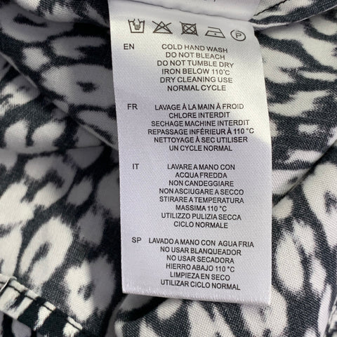 IRO Size 4 Black White Rayon Animal Print Two Pockets Shirt