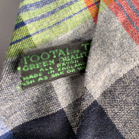GRENVILLE Red Multi Color Plaid Wool Tie