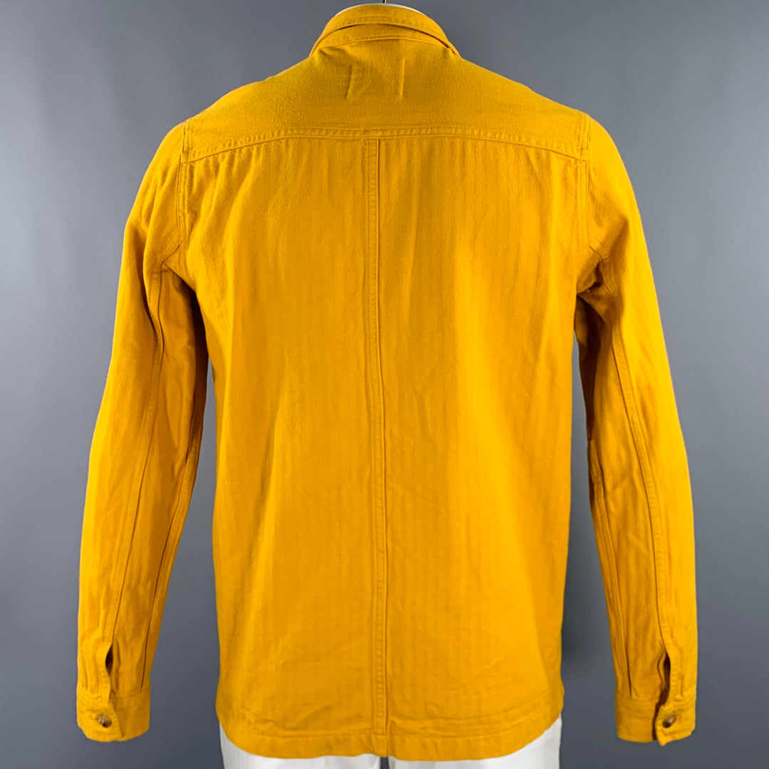 A DAY'S MARCH Size L Yellow Mustard Herringbone Cotton Chore Jacket