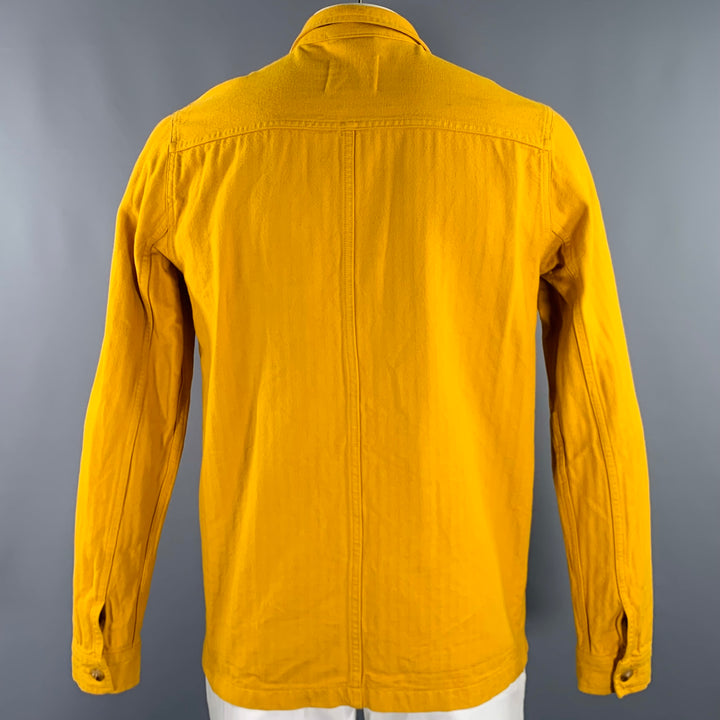 A DAY'S MARCH Size L Yellow Mustard Herringbone Cotton Chore Jacket