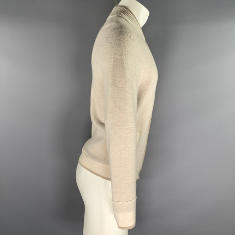 HART SCHAFFNER MARX Size M Cream Knit Wool Zip Up Jacket