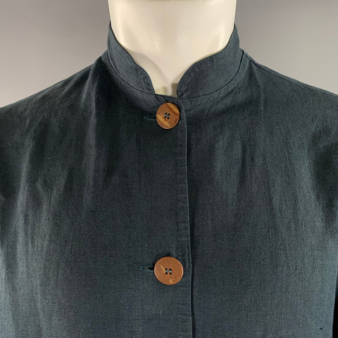 DAVID DART Size M Navy Heather Nehru Collar Shirt Jacket