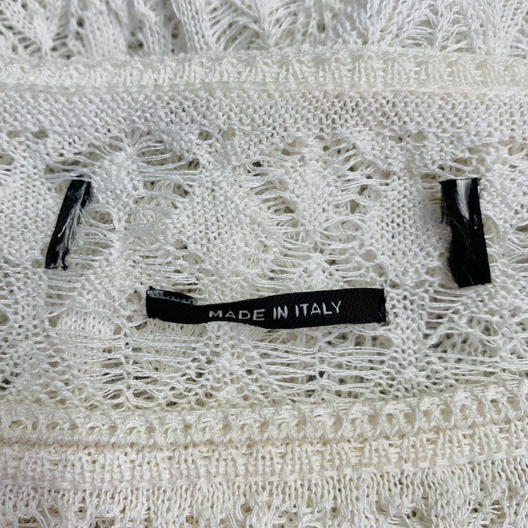VINTAGE Size M Cream Lace Long Sleeve Casual Top