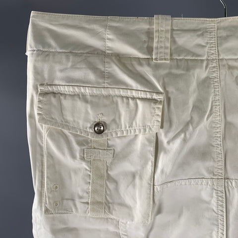 ZEGNA Size 38 White Solid Cotton Cargo Shorts