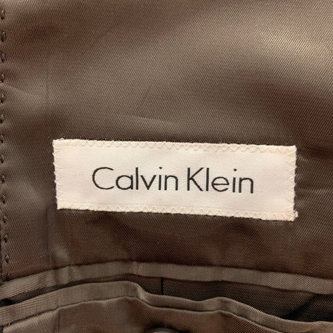 CALVIN KLEIN Taille 40 Manteau de sport à revers cranté en polyester marron