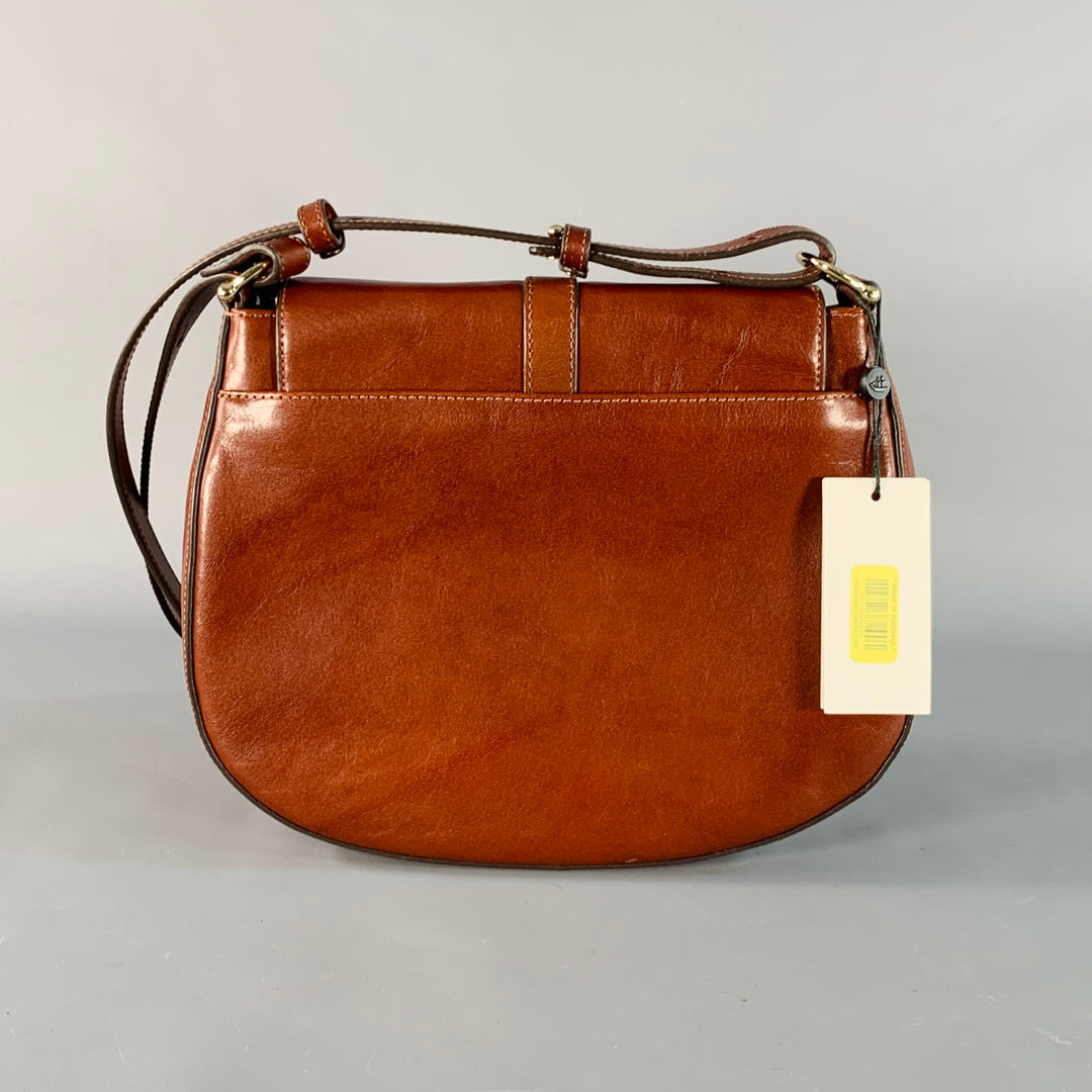 BRAHMIN Addilyn Brown Cognac Leather Crossbody Handbag
