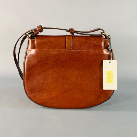 BRAHMIN Addilyn Brown Cognac Leather Crossbody Handbag