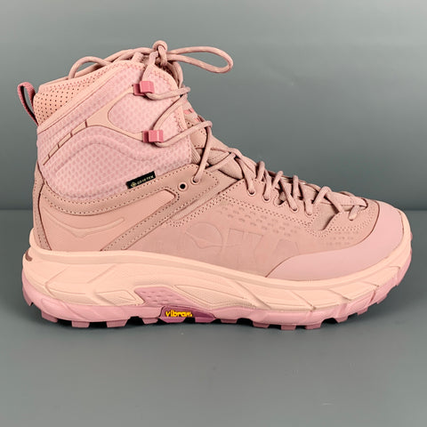HOKA Size 9.5 Pink Leather High Top Athletic Sneakers
