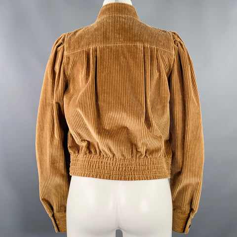 MARC JACOBS Size XS Camel Cotton Elastic Waistband Blouson Jacket