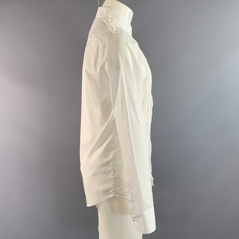 SIMONE ROCHA Size S White Embellishment Cotton Button Up Long Sleeve Shirt