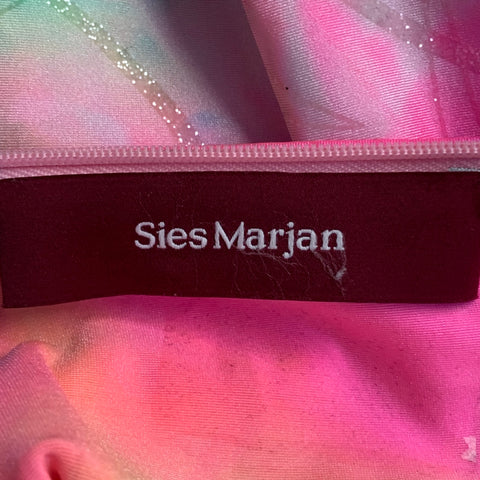 SIES MARJAN Size M Multi Color Polyamide Blend Tie Dye Long Sleeve Ruched Dress