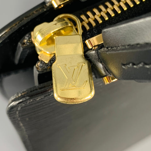 LOUIS VUITTON Black Epi Leather Top Handles Handbag