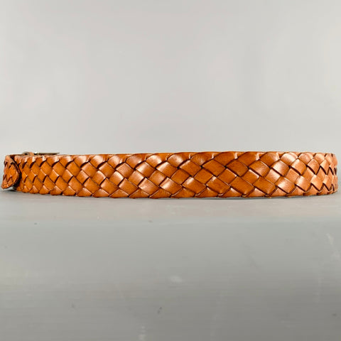BRUNELLO CUCINELLI Size 42 Brown Cognac Woven Leather Belt