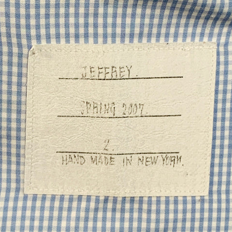 THOM BROWNE Vintage SS07 Size 38 Blue White Gingham Cotton Button Down Collar Short Sleeve Shirt