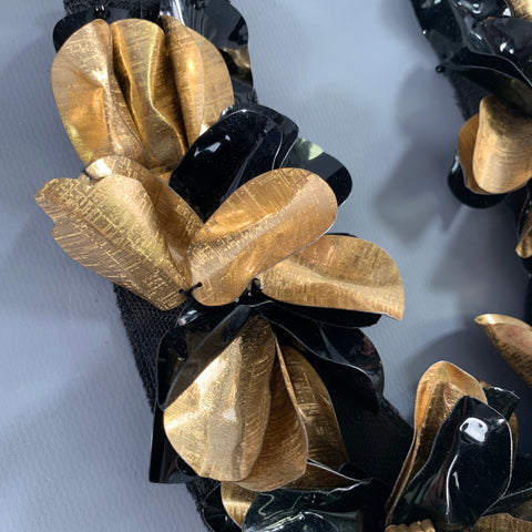 MARNI Black Gold Floral Tie Necklace