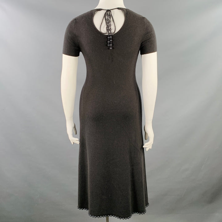 TSE Size L Grey Slate Cashmere Rib Knit Open Front Cardigan Dress Set