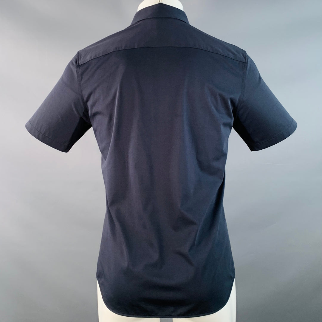 THEORY Size S Black Viscose Stretch Short Sleeve Shirt