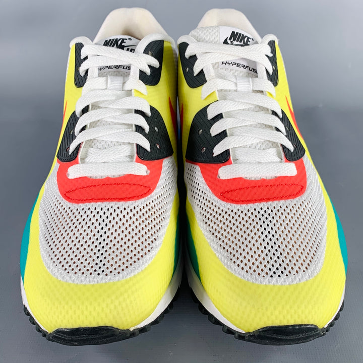 NIKE 2012 Size 10.5 What the Max White Multi Color Color Block Mesh Lace-Up Sneakers